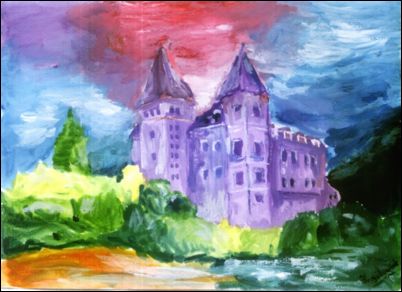 zamek-akwarela
